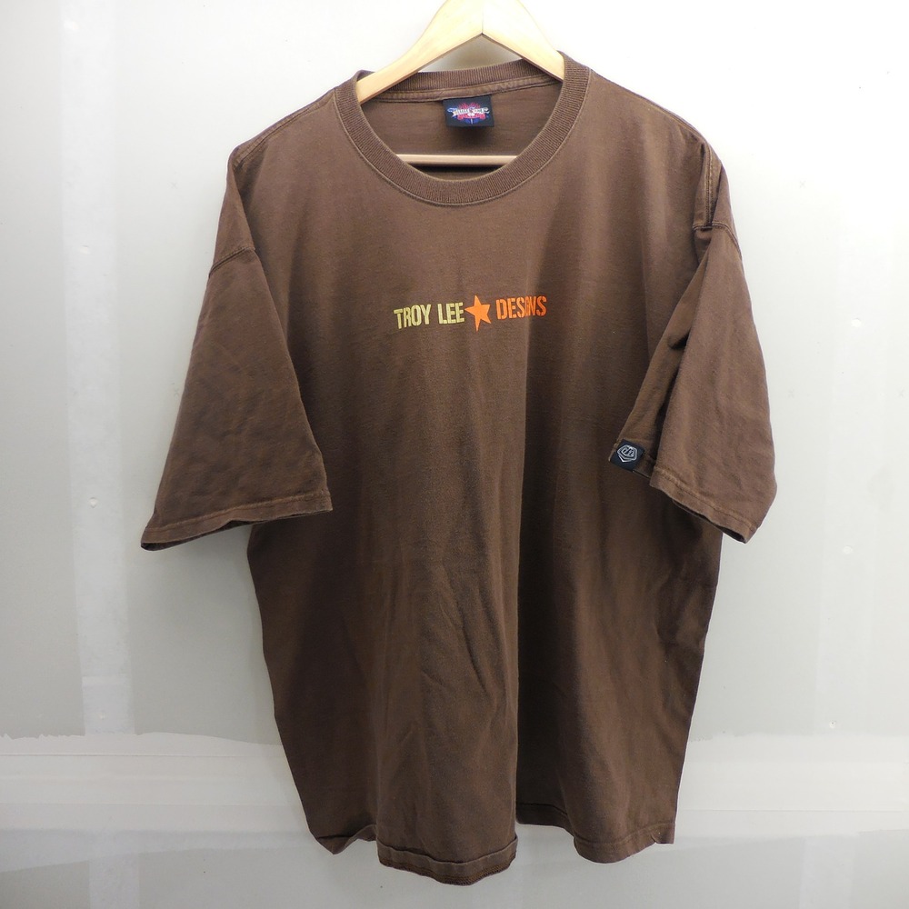 Troy Lee Designs Mens Graphic T-Shirt Brown Short Sleeve Logo Star Tee XL